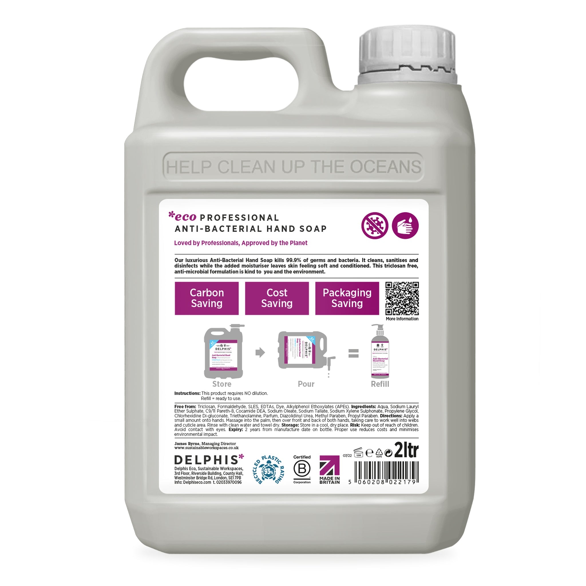 Anti-Bacterial Hand Soap 2Ltr Refill