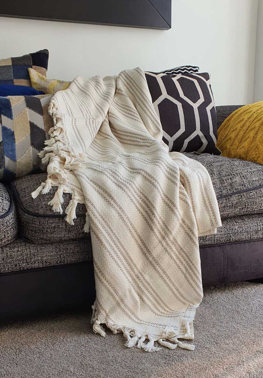 Asil   |   Beige and Cream Extra Large Throw