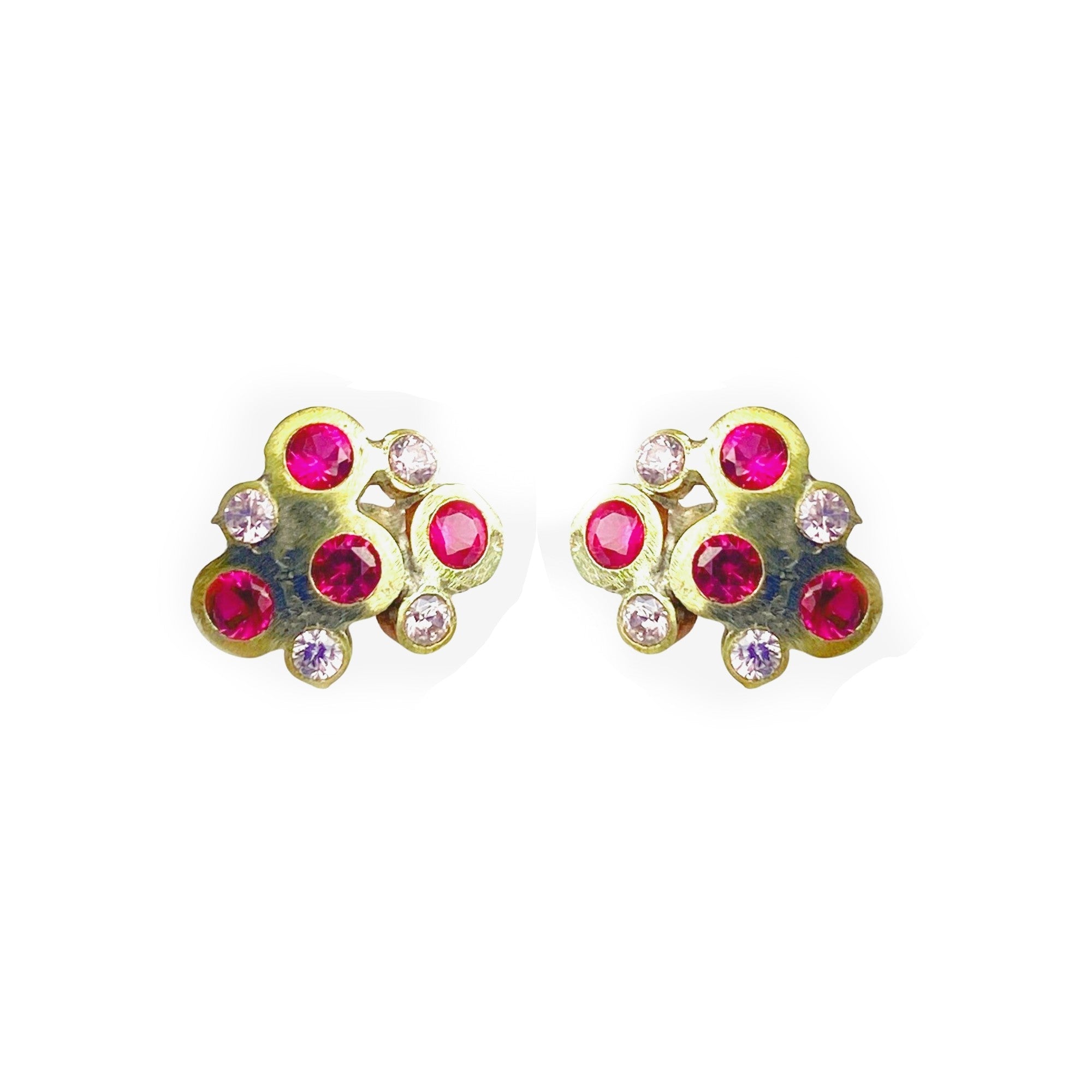 Astra Bliss Ruby and Pink Sapphire Stud Earrings