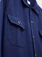 Recycled Blue Italian Flannel Piccadilly Overshirt