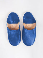 Moroccan Babouche Basic Slippers, Majorelle Blue