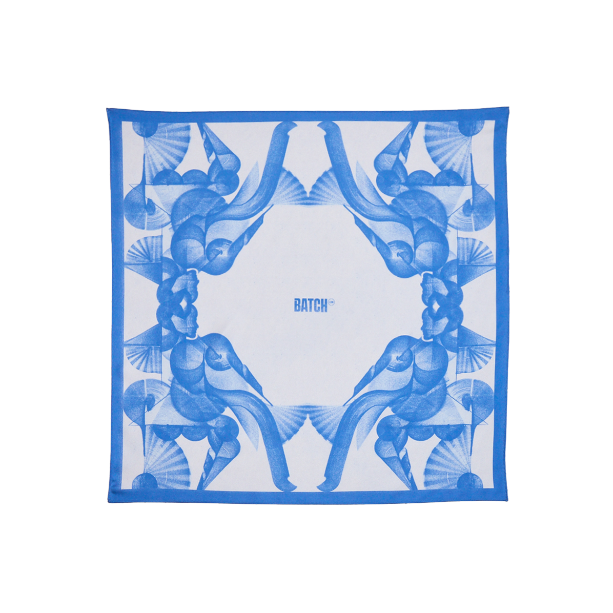 Batch Silk Scarf - Blue Fans