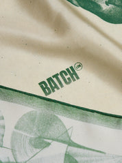 Batch Silk Scarf - Green Fans