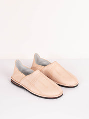 Moroccan Berber Babouche Slippers, Natural