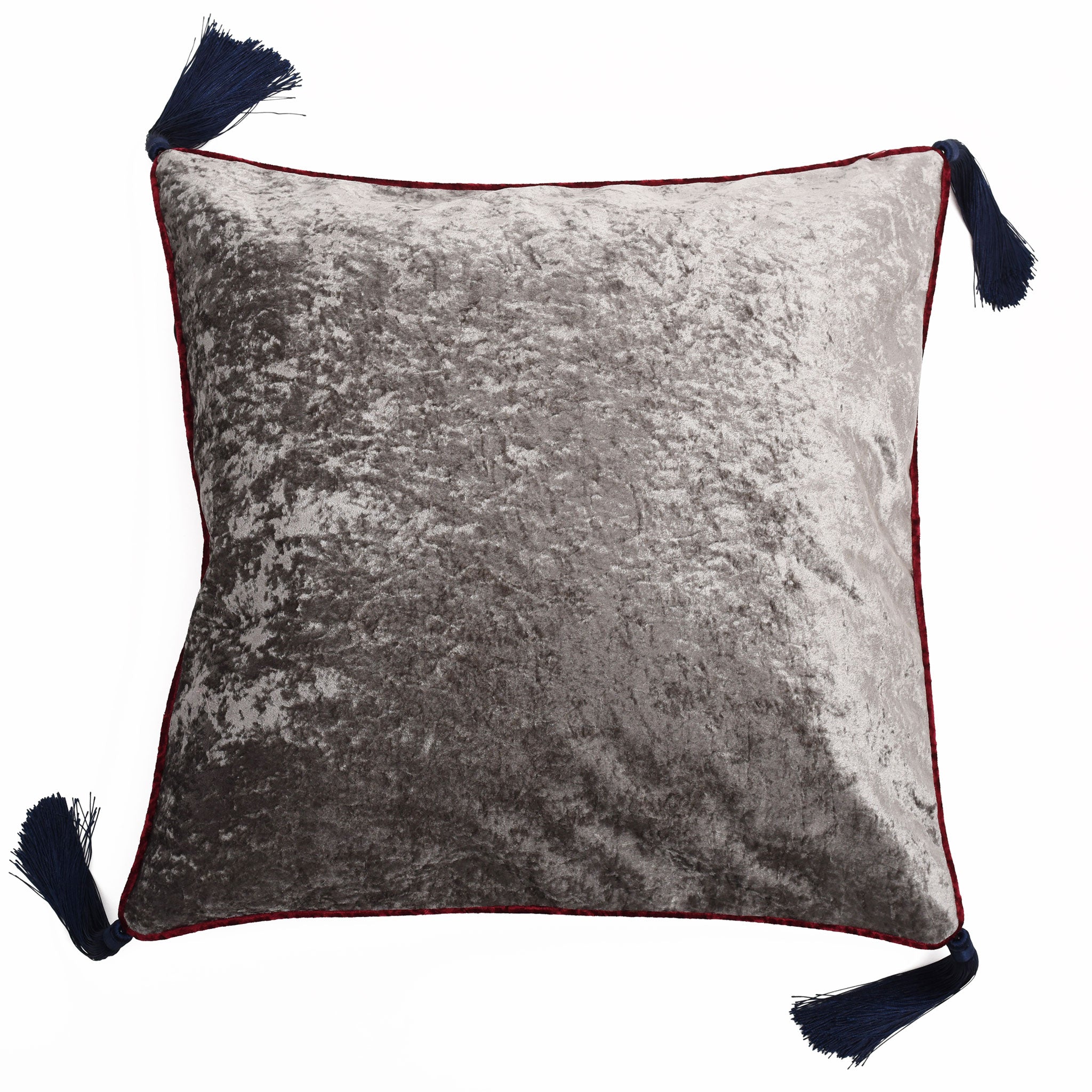 Bivain---C0104-front_-_Silver_and_red_velvet_double-sided_cushion_with_navy_tassels.jpg