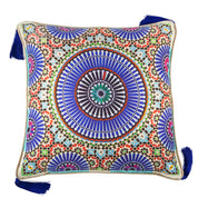 Zellige Indigo Large Silk Cushion