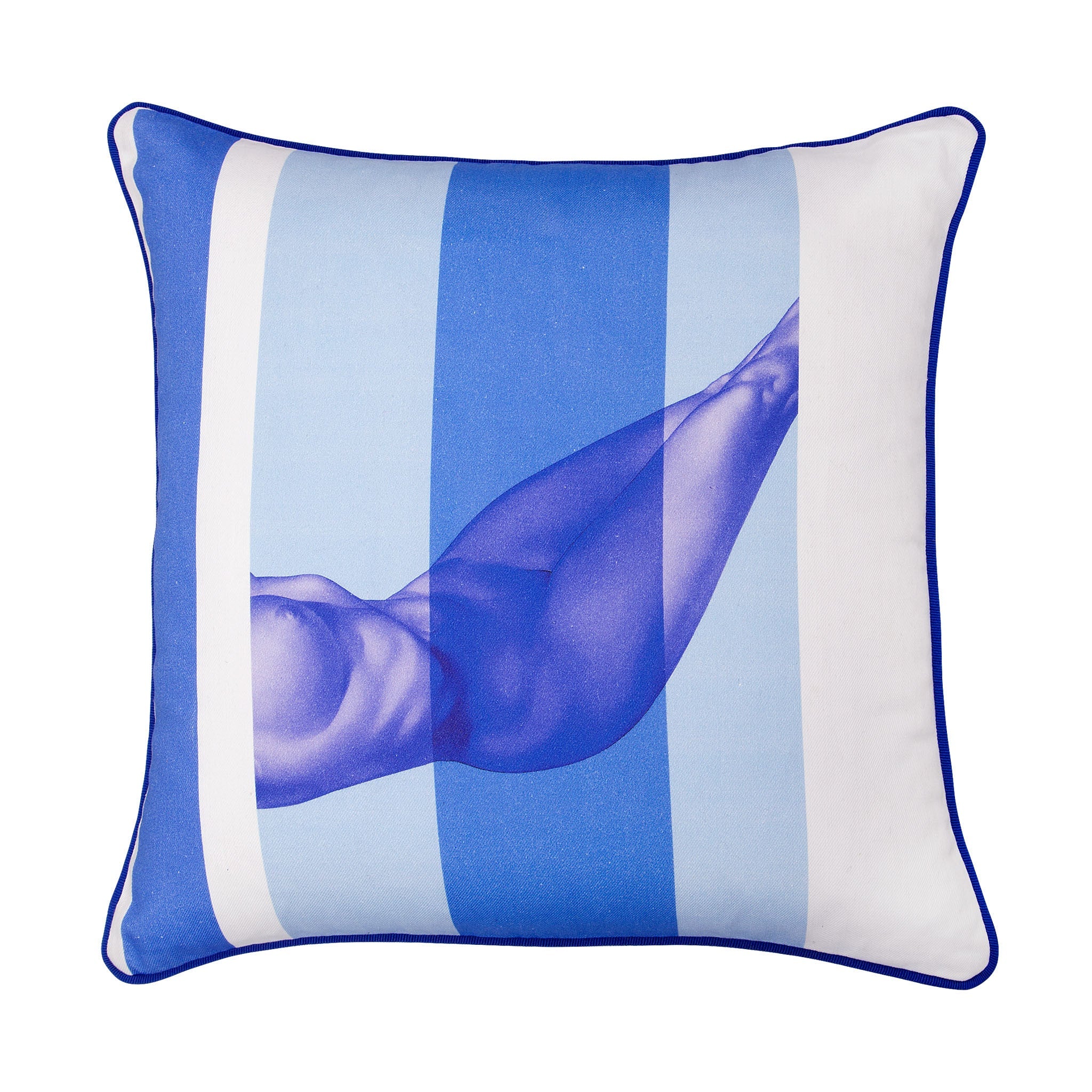 Nude Blue Cotton Cushion