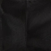 Black Calf Hair Leather Top Handle Grab Bag