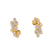 Blisstonique Pink and White Sapphire Stud Earrings