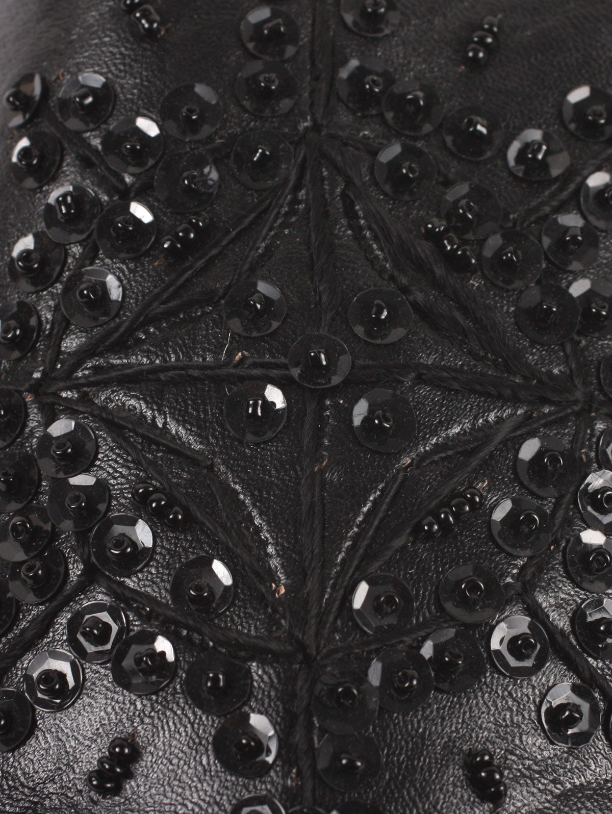Moroccan Babouche Sequin Slippers, Black