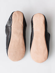 Moroccan Babouche Sequin Slippers, Black
