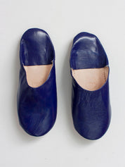 Moroccan Babouche Basic Slippers, Cobalt