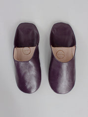 Moroccan Babouche Basic Slippers, Plum