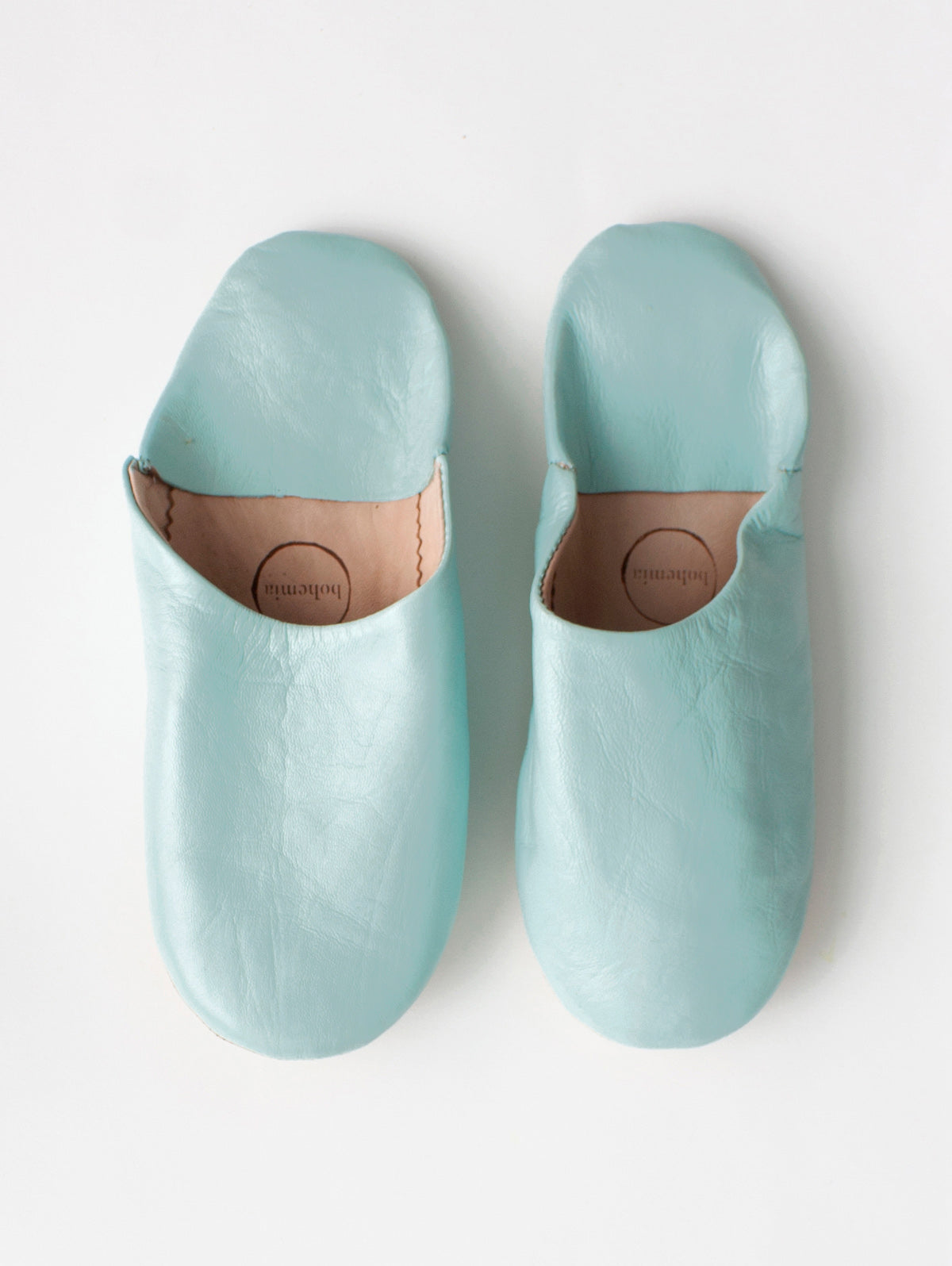 Moroccan Babouche Basic Slippers, Powder Blue