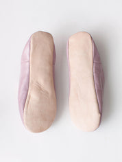 Moroccan Babouche Basic Slippers, Vintage Pink