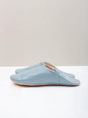 Moroccan Babouche Basic Slippers, Pearl Grey