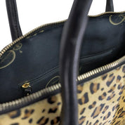 Leopard Print Large Cowhide Leather Grab Bag