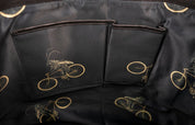 Black Cowhide Leather Crossbody Shoulder Bag