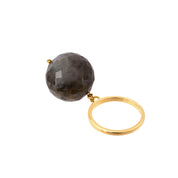 Bubble Labradorite Gold Ring