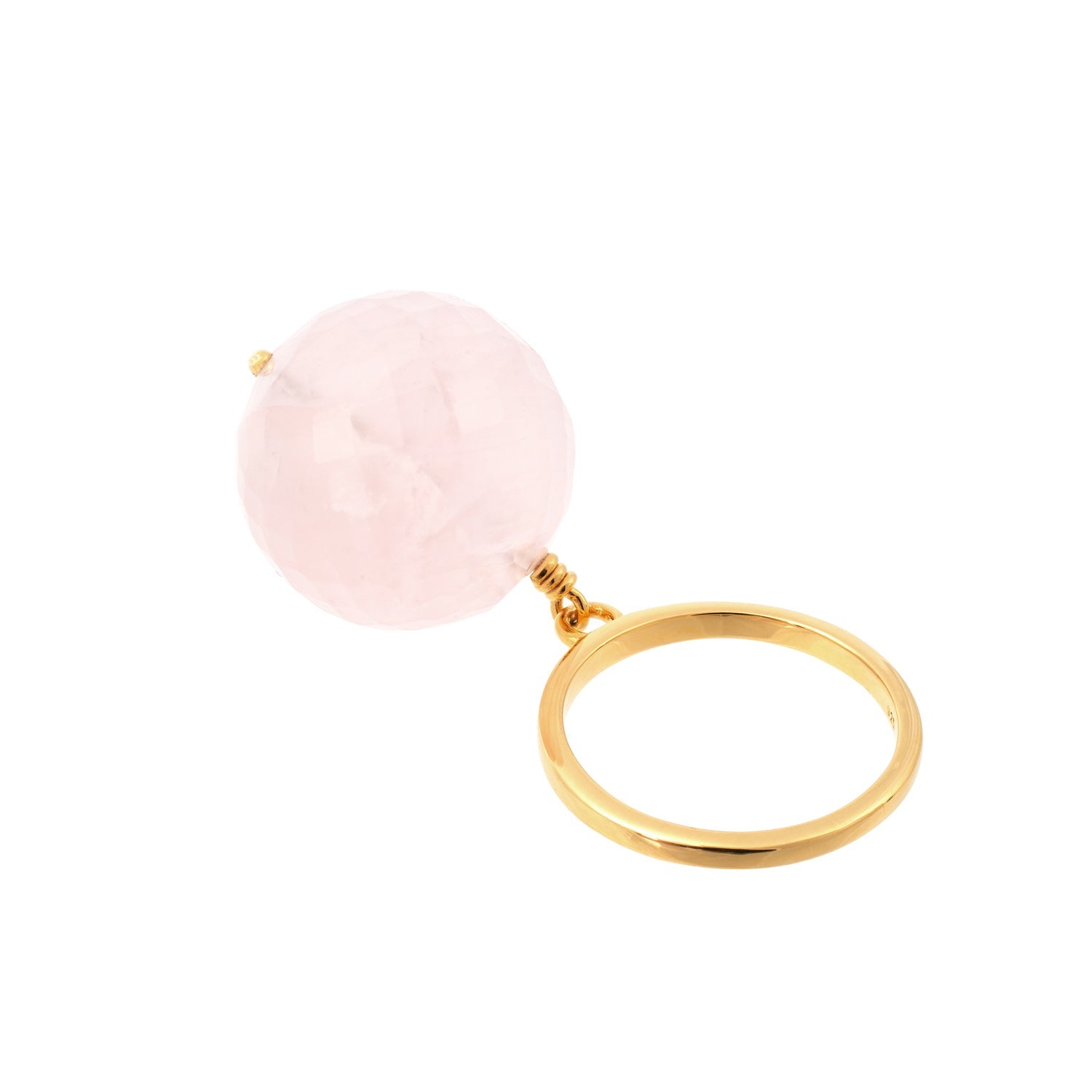 Bubble Pink Quartz Gold Ring