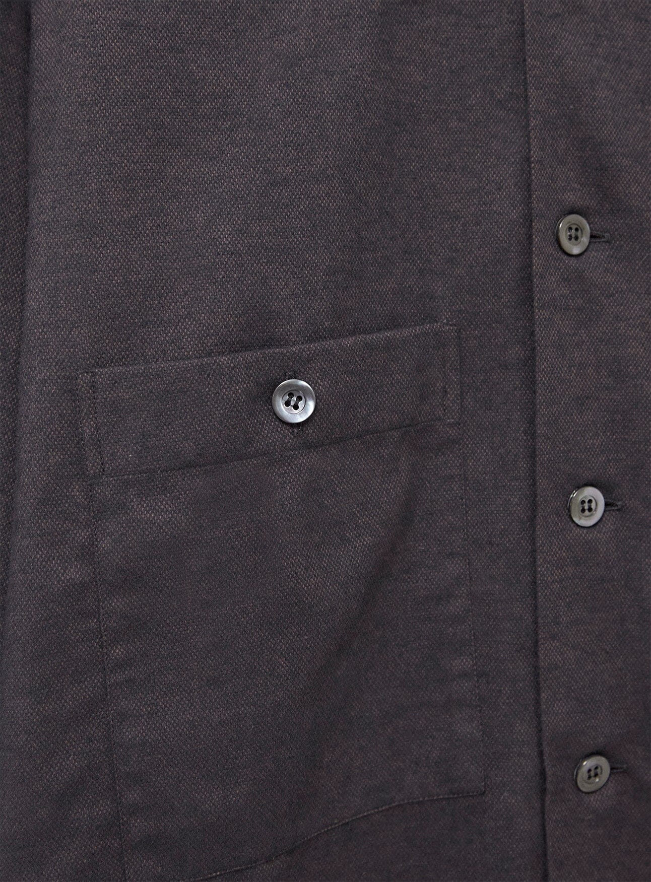 Recycled Italian Chocolate Flannel Double Pocket-Shirt