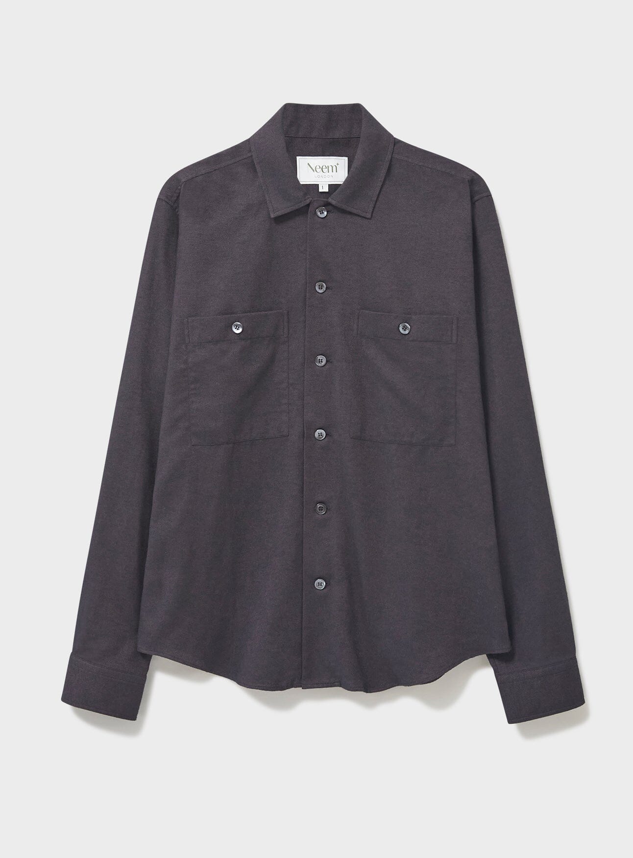 Recycled Italian Chocolate Flannel Double Pocket-Shirt
