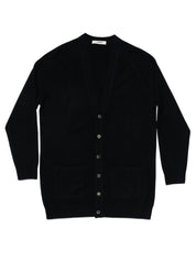 100% Cashmere longline cardigan (Black)