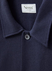 Recycled Italian Flannel Deep Navy Shirt Jacket