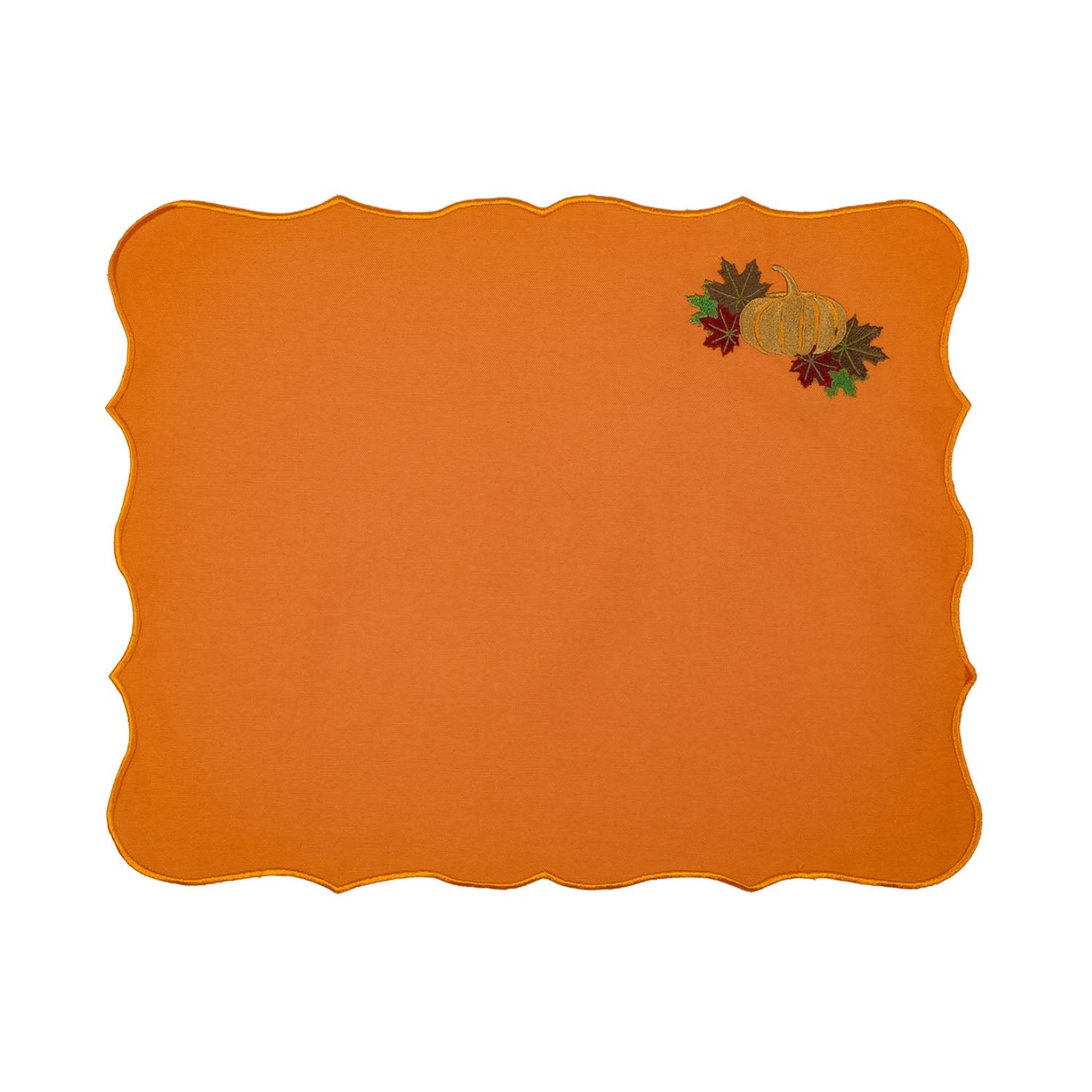 Pumpkin Embroidery Cotton Placemat  (Set of 2)
