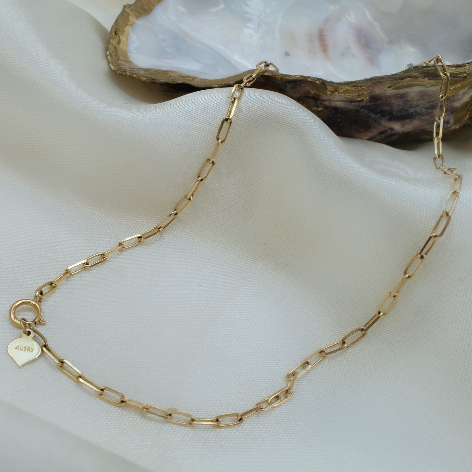 Brixton Chain Anklet - 14k Solid Gold