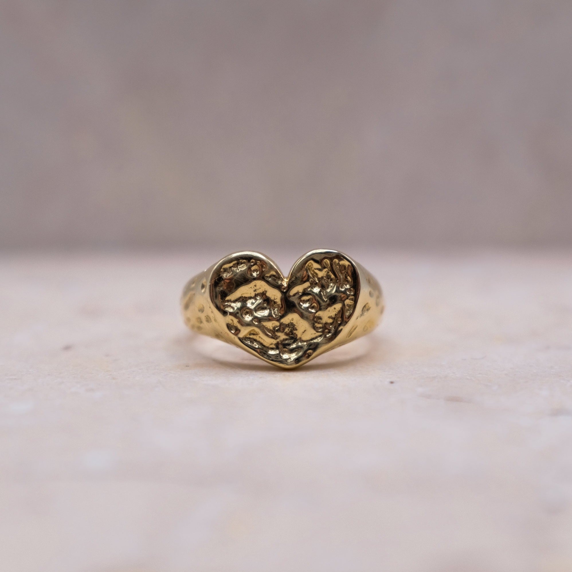 Heart Signet Ring- Solid Gold