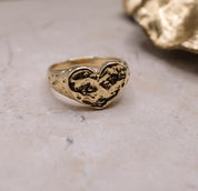 Heart Signet Ring- Gold
