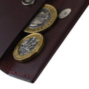Compact Coin & Card Case in Oxblood