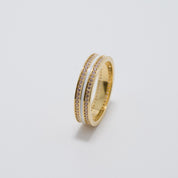 Sana Stones and White Enamel Gold Ring