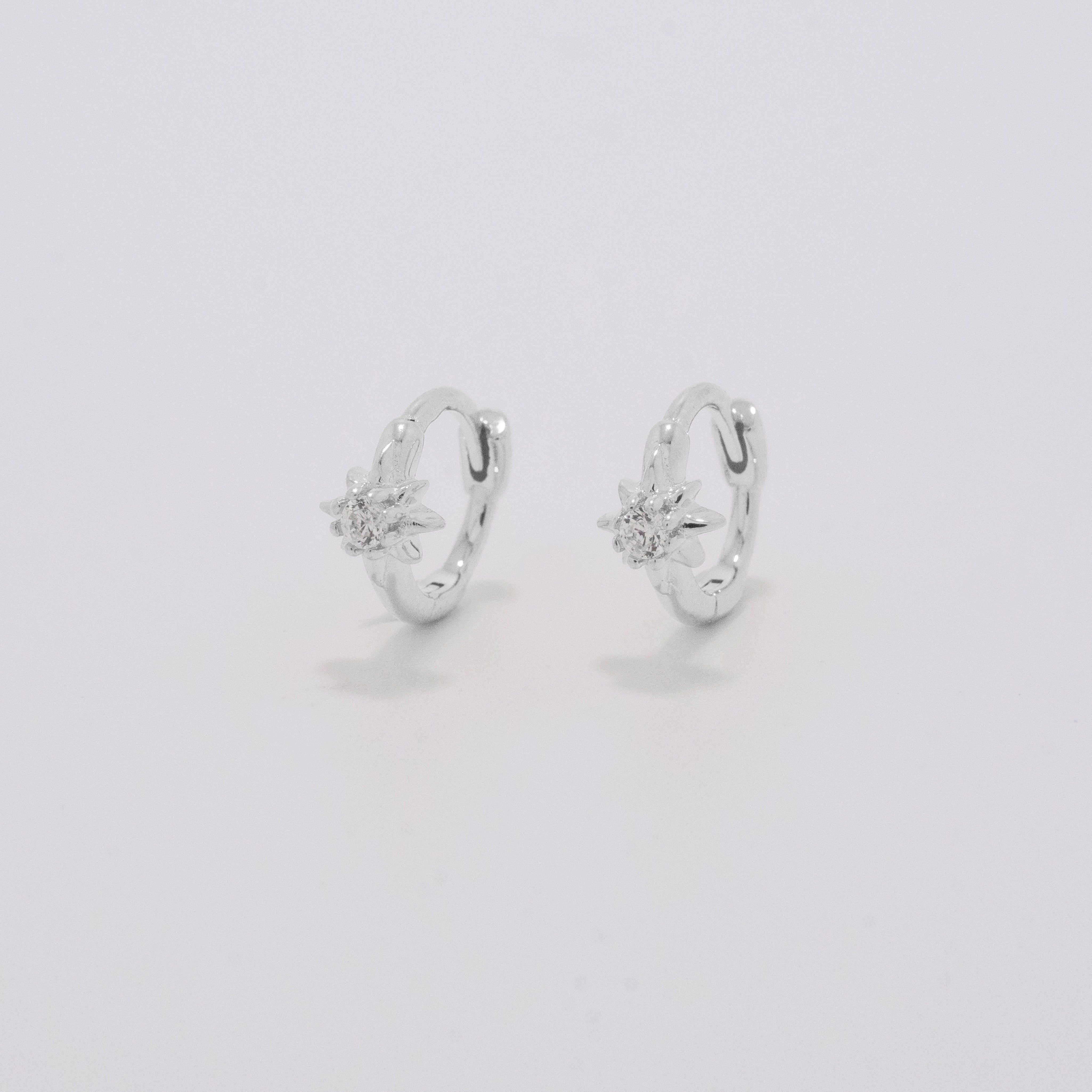 Cassiopea Silver Huggie Earrings