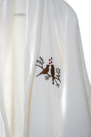 Lovebirds Embroidery Cotton Bathrobe