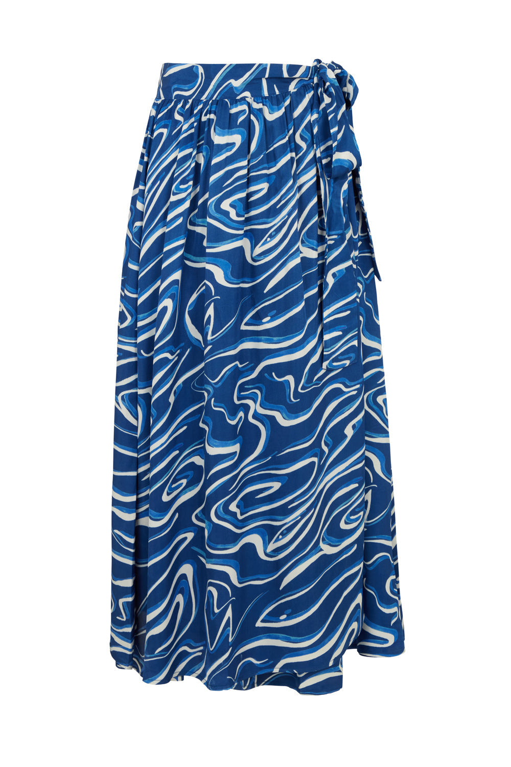 Corrine Blue Wave Wrap Skirt