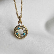 Disco Eclipse Gemstone Pendant Necklace