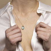 Eden Gold Chain Necklace with Blue Quartz Pendant