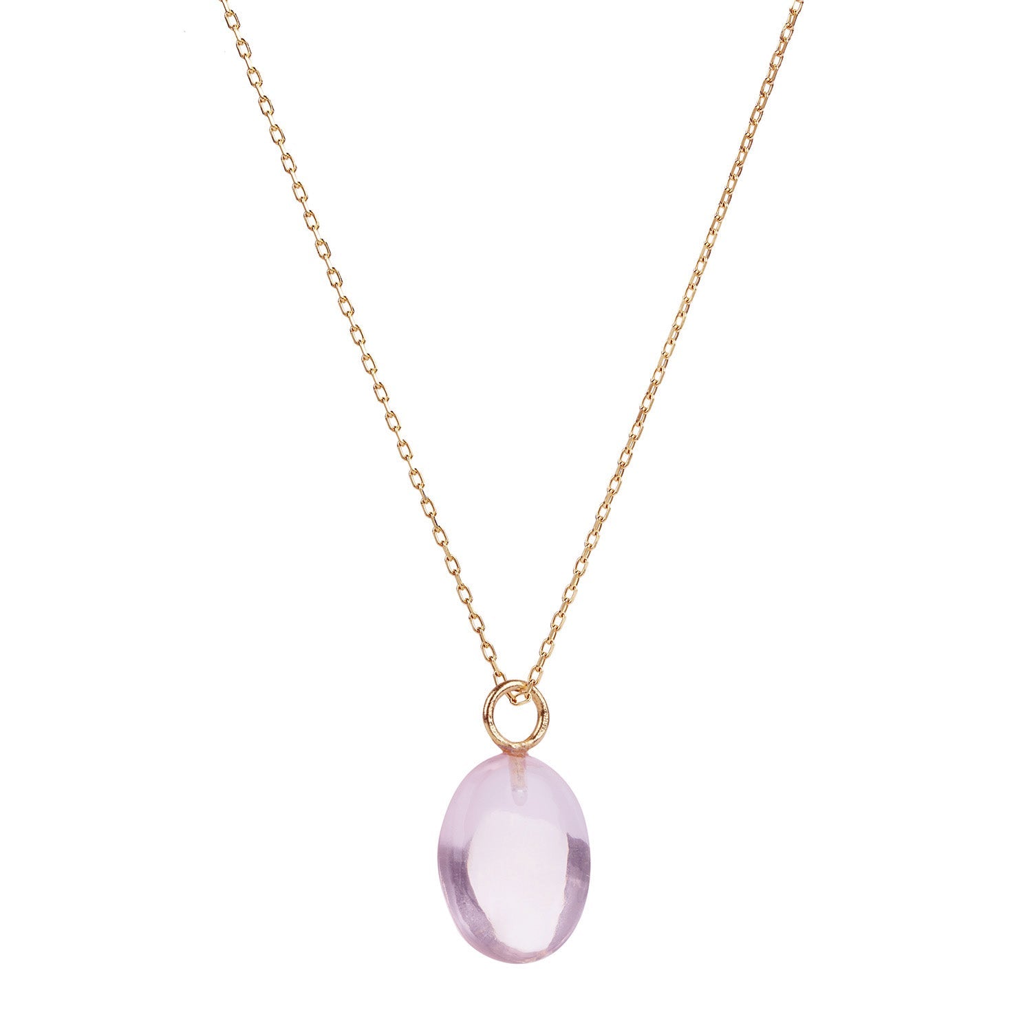 Eden Gold Chain Necklace with Pink Quartz Pendant