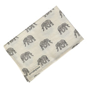 Elephants Linen Tea Towel