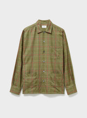 Recycled Flannel British Green Check Shirt Jacket