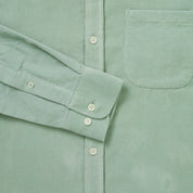 Cord Collarless Shirt - Sage Green