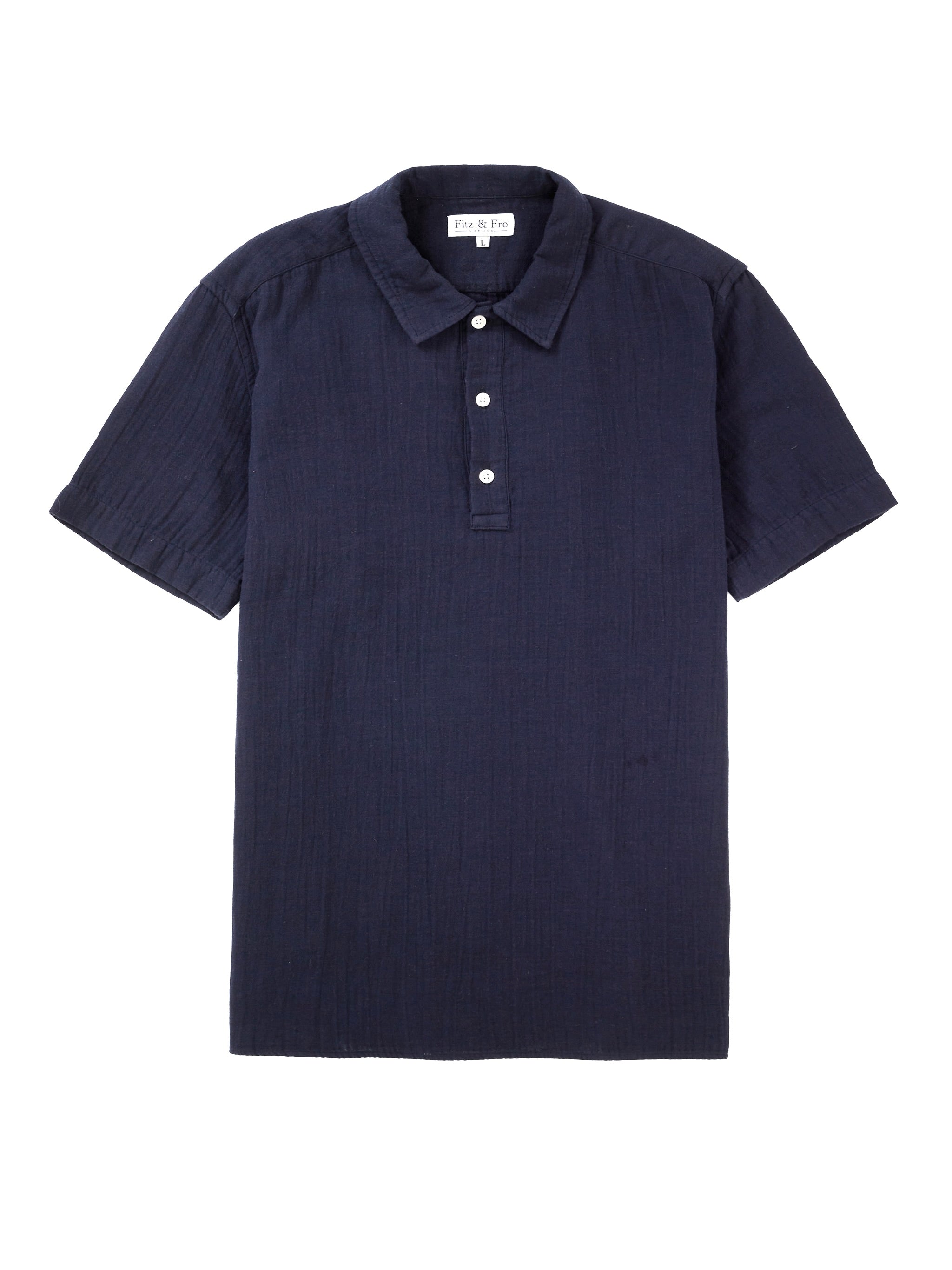 Cotton Polo Shirt - Navy Blue