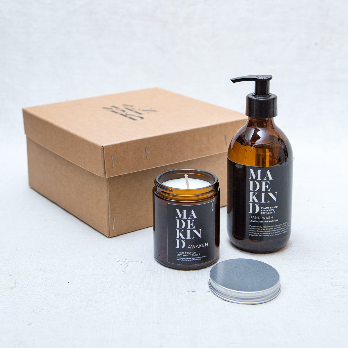 Gift Box with Natural Hand Wash and Awaken Candle