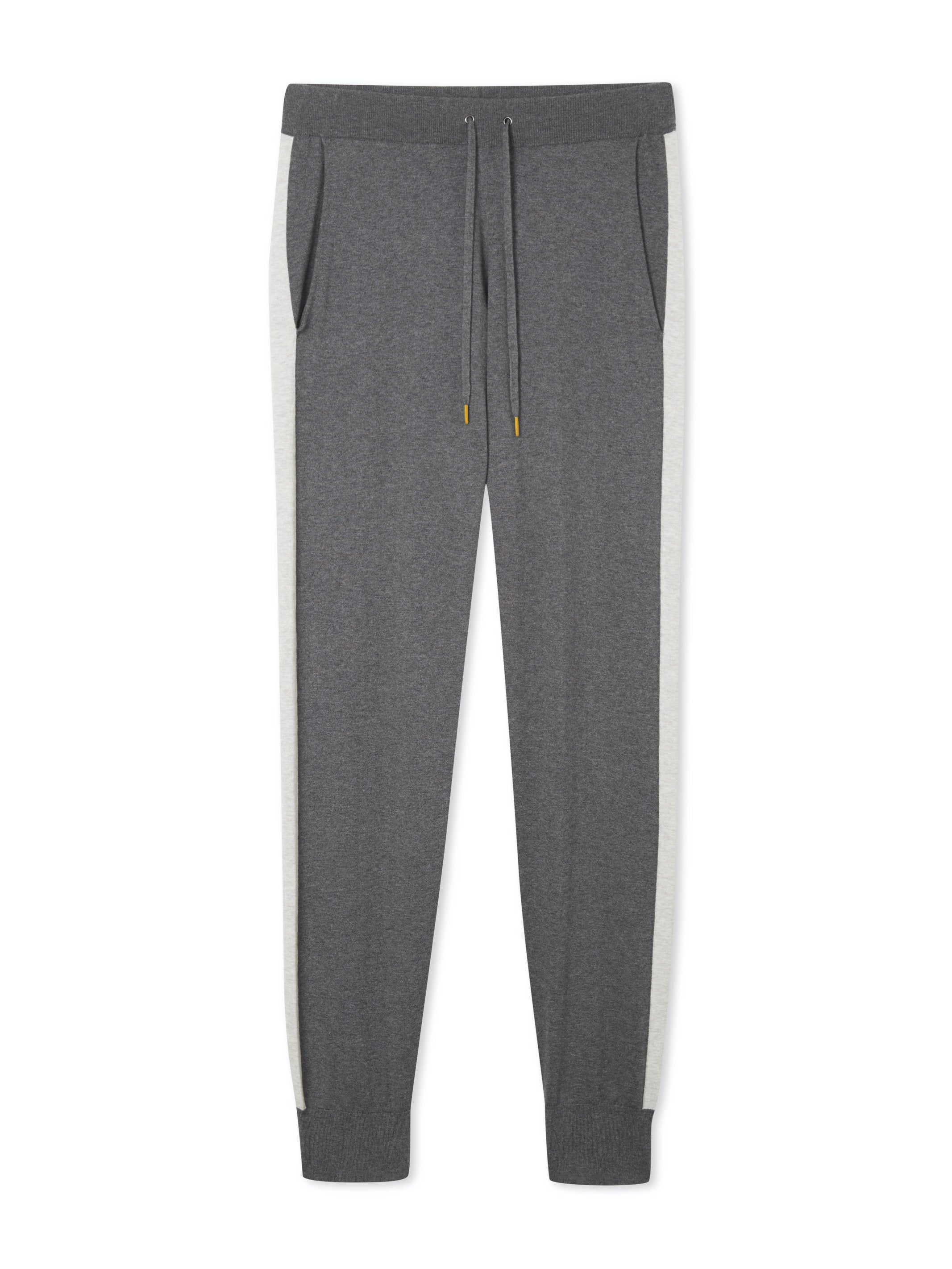 Cashmere & Cotton Knitted Lounge Pant - Charcoal Grey