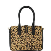 Leopard Print Cowhide Leather Crossbody Shoulder Bag