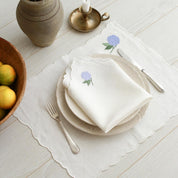 Hydrangea Embroidery Linen Placemats (Set of 2)