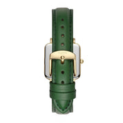 Neliö Square Vegan Leather Watch Gold,Black & Green