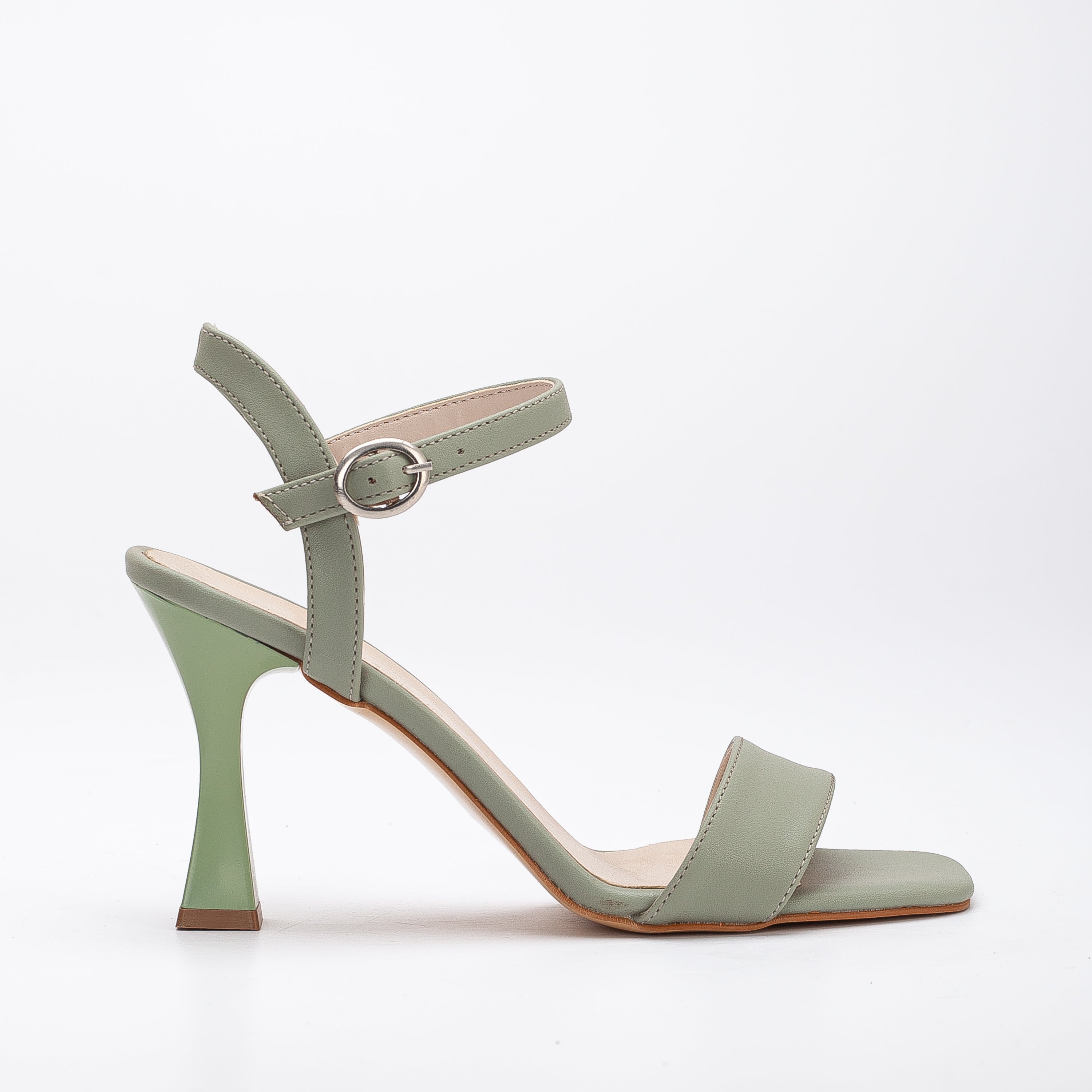 Donna - Olive Green Open Toe Heels